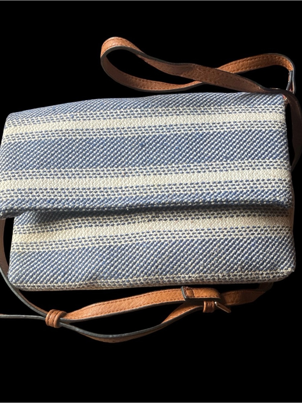 Market & Spruce Navy White Woven Herringbone Crossbody Clutch – Convertible